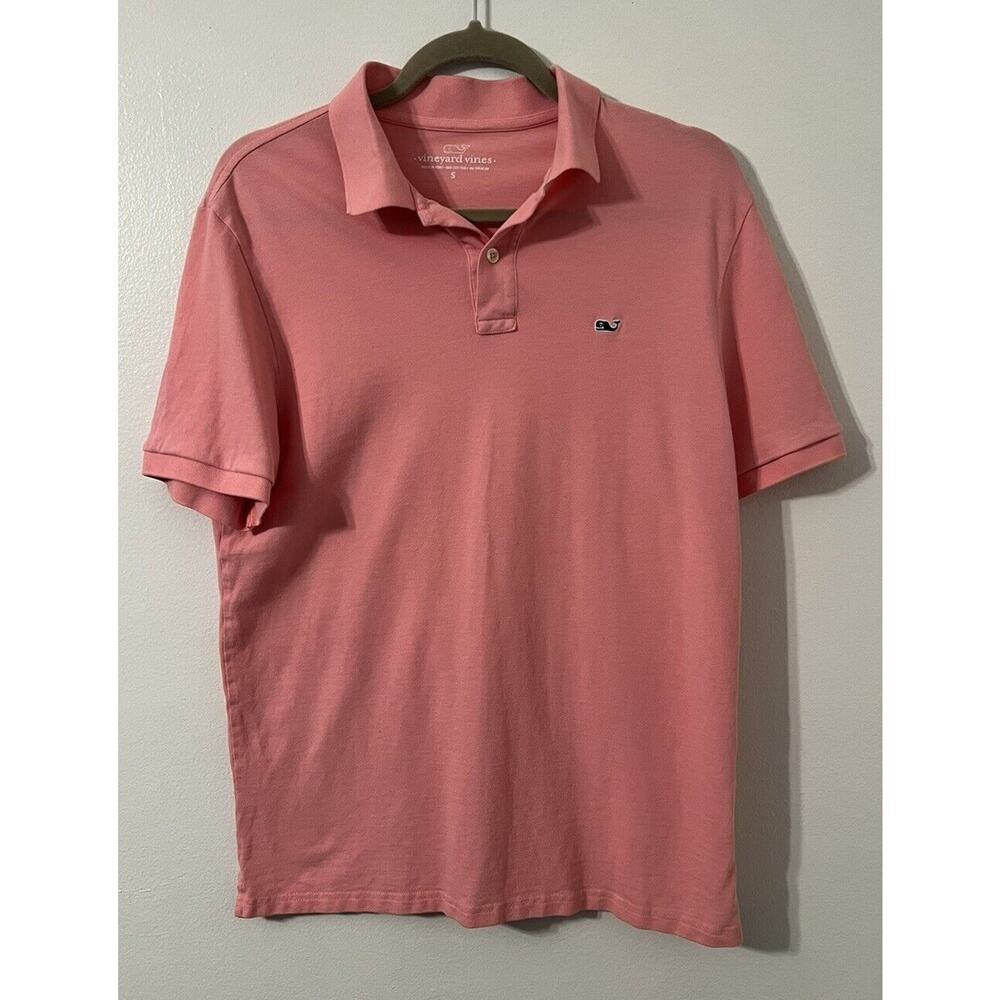 VINEYARD VINES Heritage Short Sleeve Polo Shirt Pique Knit Light Pink Men’s S